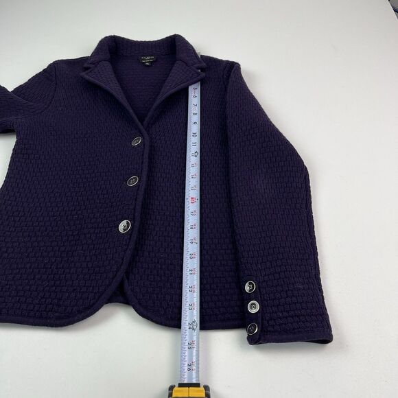 Talbots Purple Merino Wool Knit Blazer Sweater Jacket MP Petite Preppy Academia - Picture 9 of 11